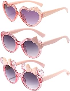 3 lentes de sol para niños, bonitos lentes dulces, suministros de protección solar para exteriores, accesorios de ropa, accesorios para niñas.