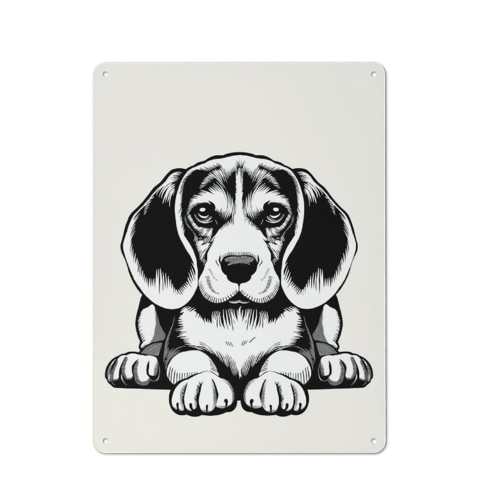Junmoney Style-20 Beagle(3) Vintage Metal Sign 40X30cm, Vintage Bistro Wall Plaque For Coffee Bar, Small Shop Or Dining Room