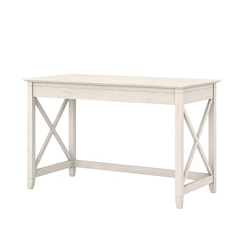 Bush Furniture Key West 48W Writing Desk in Linen White