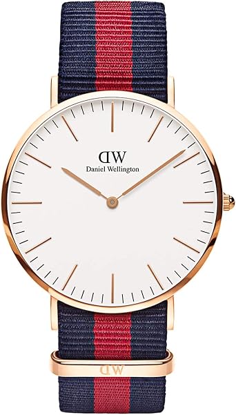 Daniel Wellington Classic Oxford Orologio Uomo, 40mm, in NATO,  Blu/Rosso/Oro Rosato : Daniel Wellington: Amazon.it: Orologi