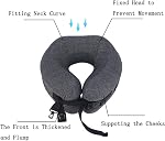 Super Oreiller de voyage pour tête et cou doux, oreiller en forme U de mousse mémoire Premium avec petit sac, 360-Degree Protection des avions, des voitures, des autobus, des trains, de la napping de bureau, du camping (Dark Gray)