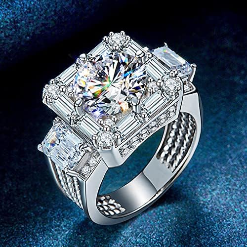 Moissanite Rings for Men 925 Sterling Silver Simulated Diamond Shiny Full Diamond Gemstone Ring 18K Gold Cubic Zirconia Promise Ring Micropave Bling Wedding Ring 10 - Image 4