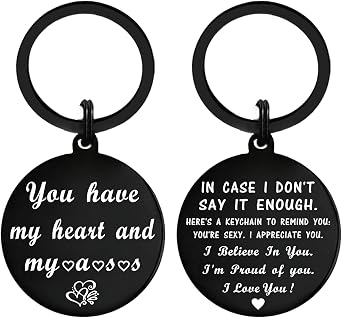 Mataly Valentines Day Gifts for Him Husband Men, I Love You Gifts for Him Boyfriend, Anniversary Keychain for Men Husband