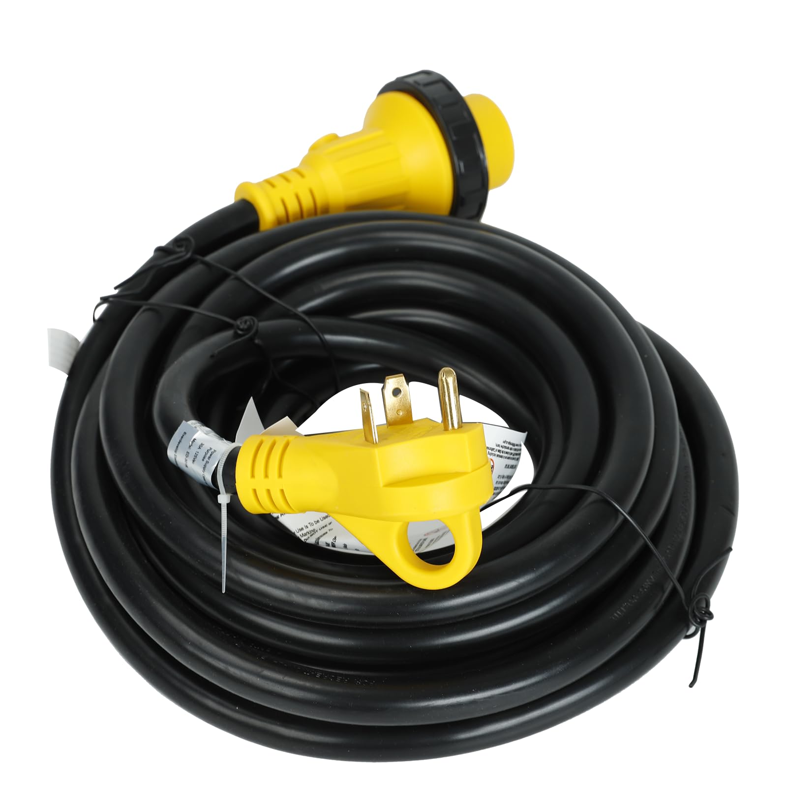 Photo 1 of 25FT 30 AMP RV Power Cord with Handles 10 Gauge Heavy Duty Weatherproof Electrical Camper Trailer Marine Boat Shore Cable with LED Twist Lock Connector Wire