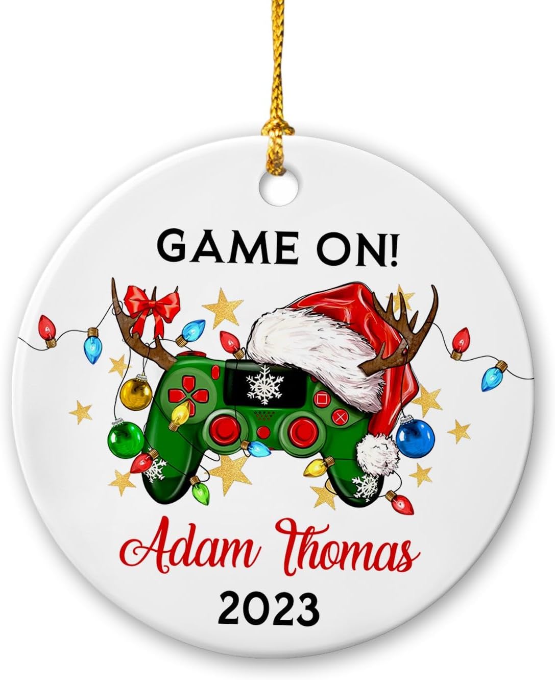 Game On Christmas Ornament 2023, Game Player Ornaments, Personalized Gaming