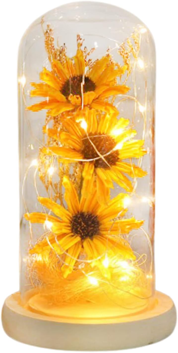 TITADONG Sunflower Gifts for Women, Light Up Artificial