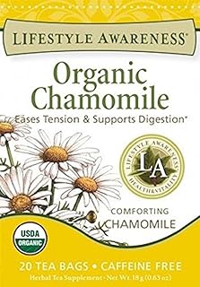 Lifestyle Awareness Organic Chamomile Tea, Caffeine Free, 20 Tea Bags