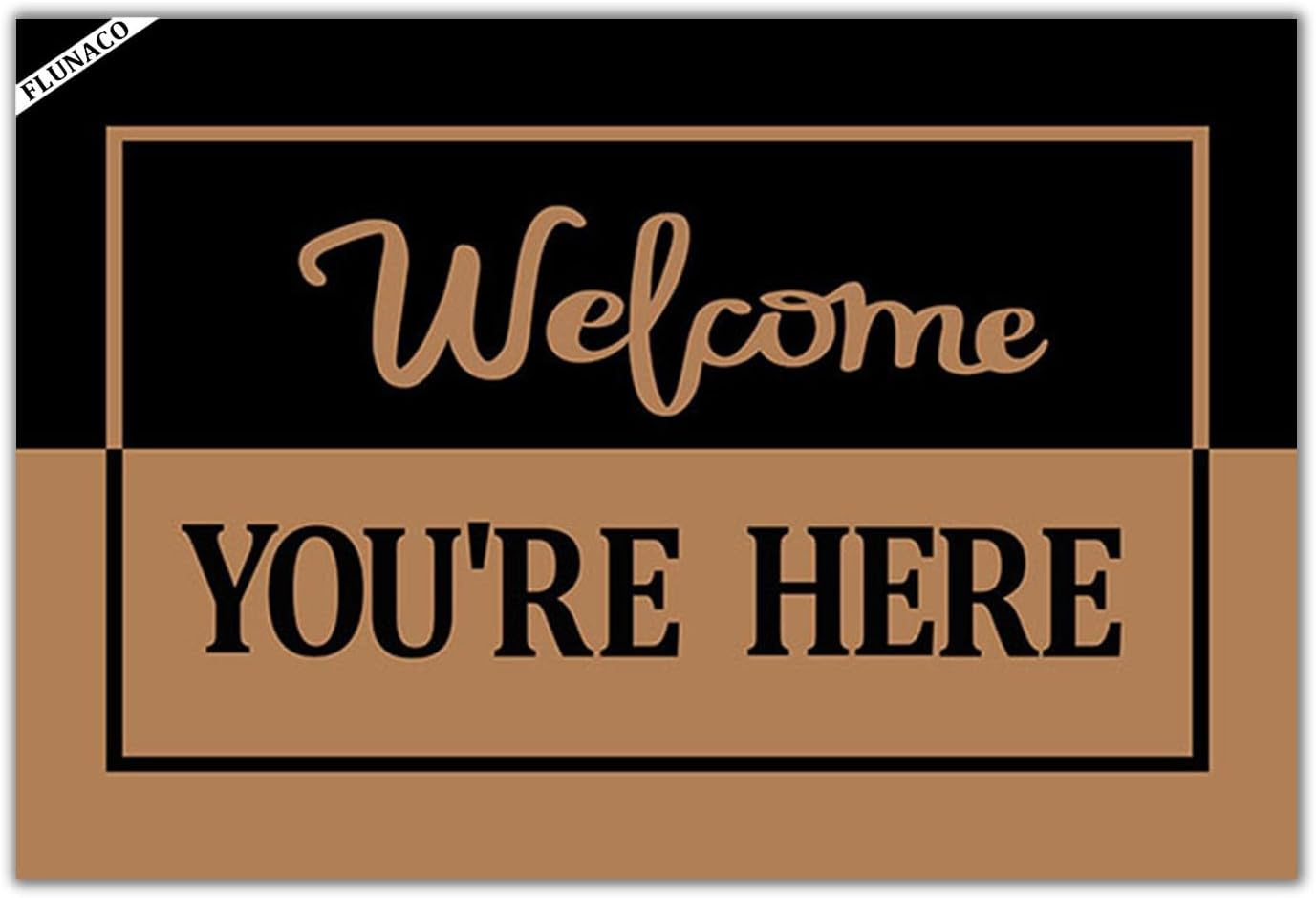 Welcome Door Mat You're Here Doormat Funny Doormat for Bathroom Kitchen Front Porch Rugs Entrance Mat 23.6" x 15.7"