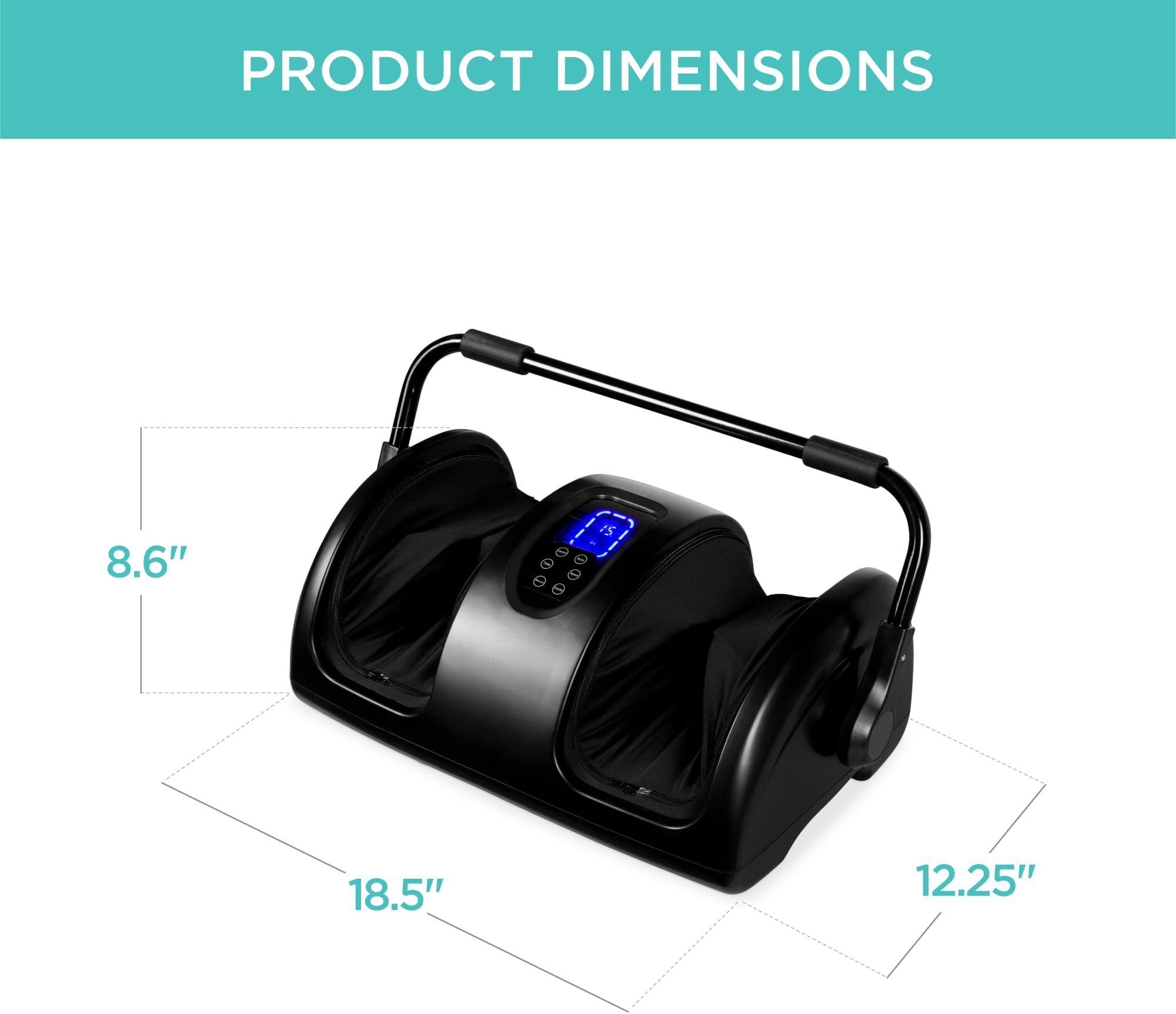 Best Choice Products Heated Foot Massager Machine Shiatsu Leg Massager, Therapeutic Reflexology Calf Massager w/Blood Circulation, Nerve Pain, Deep Kneading, High-Intensity Rollers - Satin Black