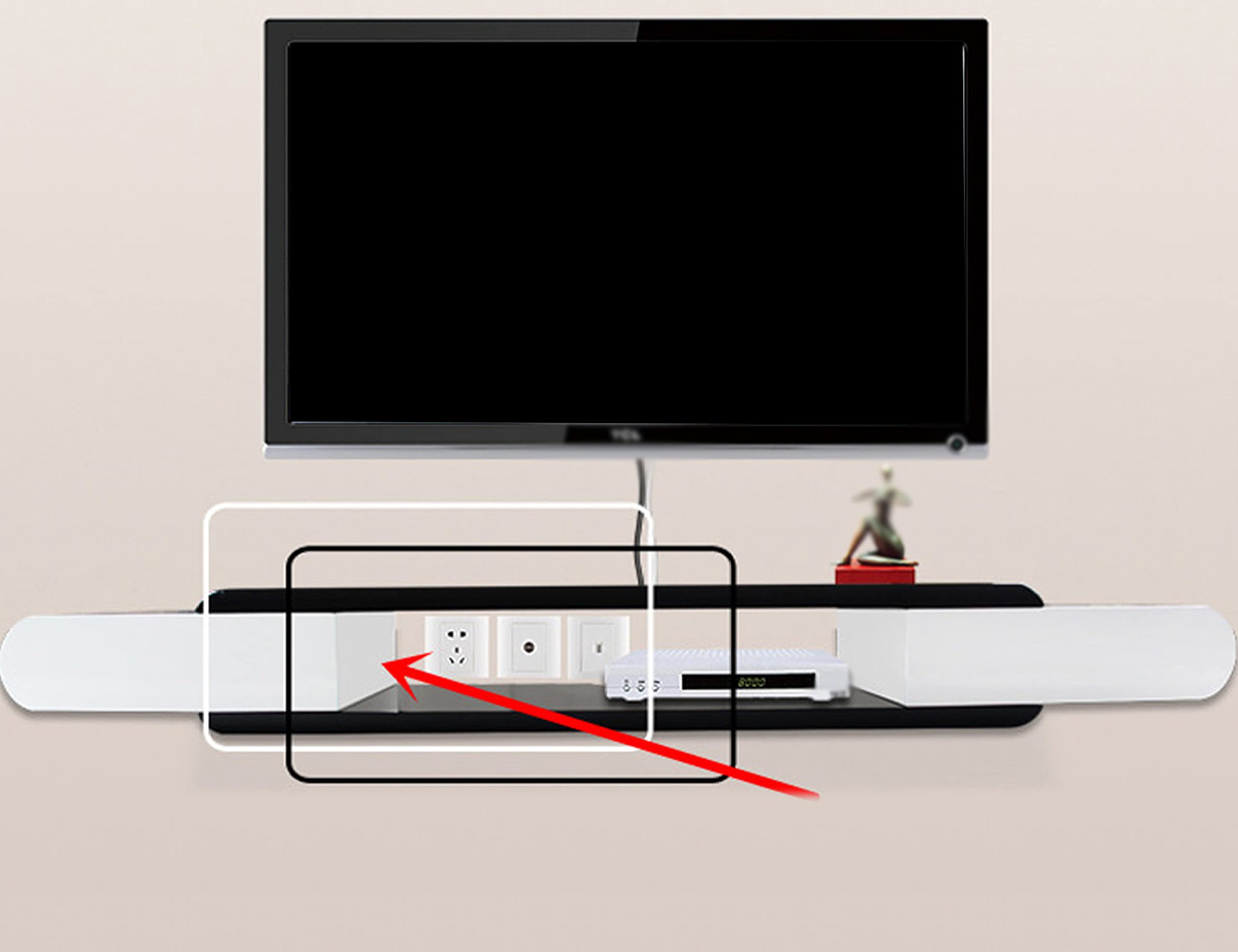 Ripiano Per TV - 2 Pezzi Mensola In Plastica Per Sopra Lo Schermo 31x12 Cm | Per Console, Decoder, Oggetti