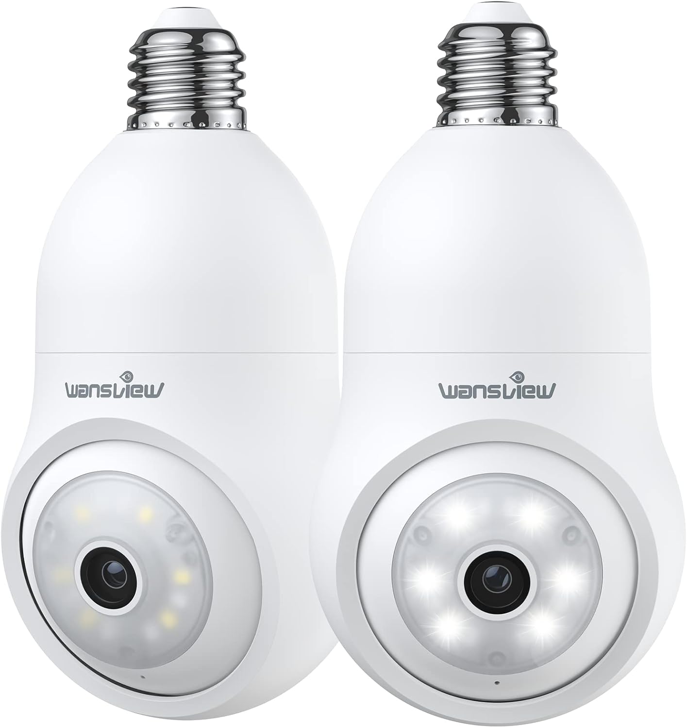 wansview Security Camera Outdoor Wireless 2K Light Bulb Camera, 360