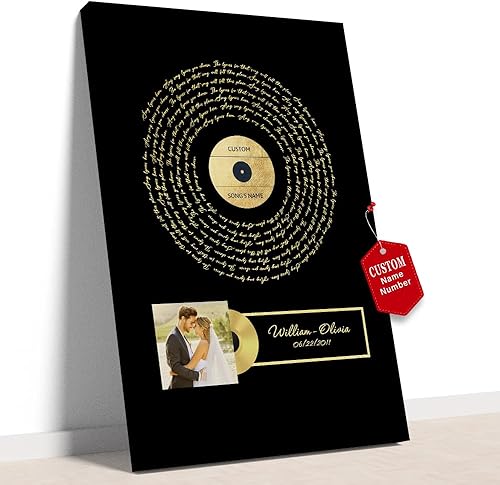 Vista 19 de Cartel de letras de canción de regalo personalizado para esposo, letras personalizadas y foto de pareja Wallart Letras de canciones de Wallart, arte