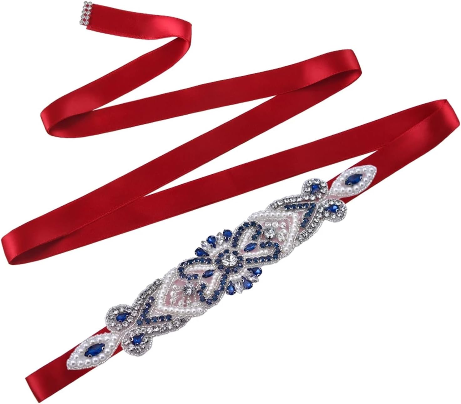 Women’S Diamond Applique Bridal Ribbon Belt For Wedding Gowns Bridesmaid Waist Decoration And Banquet Dresses