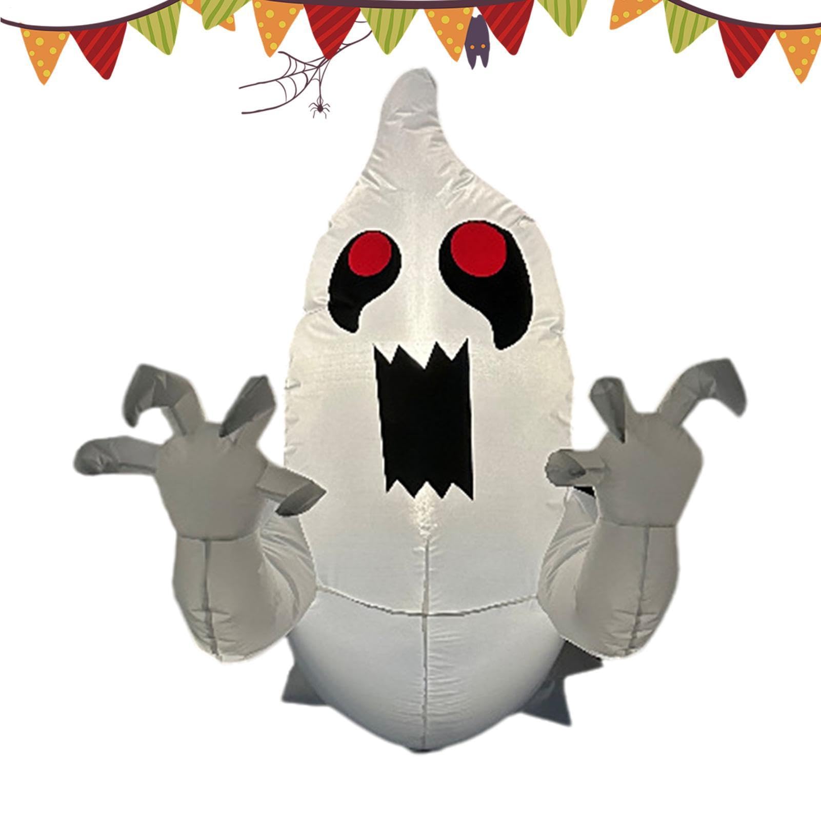 Fantasma Gonfiabile Ornamento Spaventoso Luminoso che Esce dalla Finestra