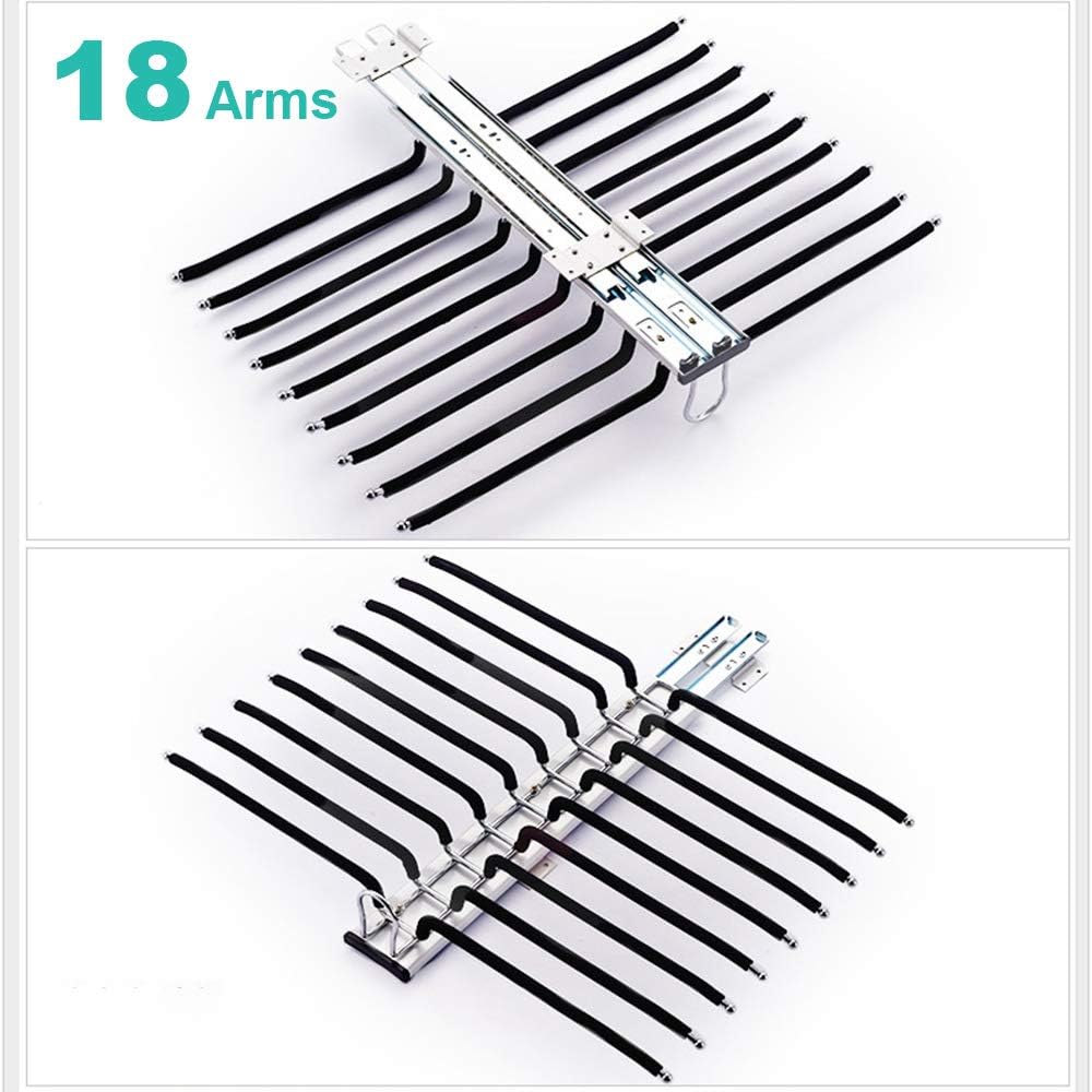 Pull Out Pants Hangers Trousers Rack, Small Pull Out Closet Pants Hanger 18 Bar,Push Pull Trousers Rack Storage Organizer for 38Cm Deep Wardrobe,Load 30Kg/Black,Orange