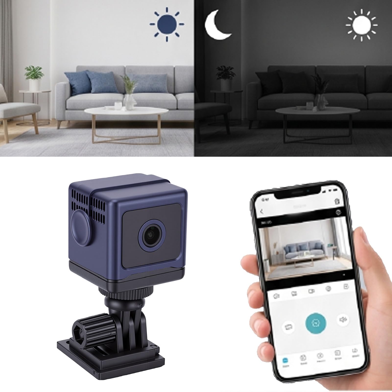 Annadue Telecamera di Sicurezza 1080P, WiFi 2.4GHz con Rilevamento