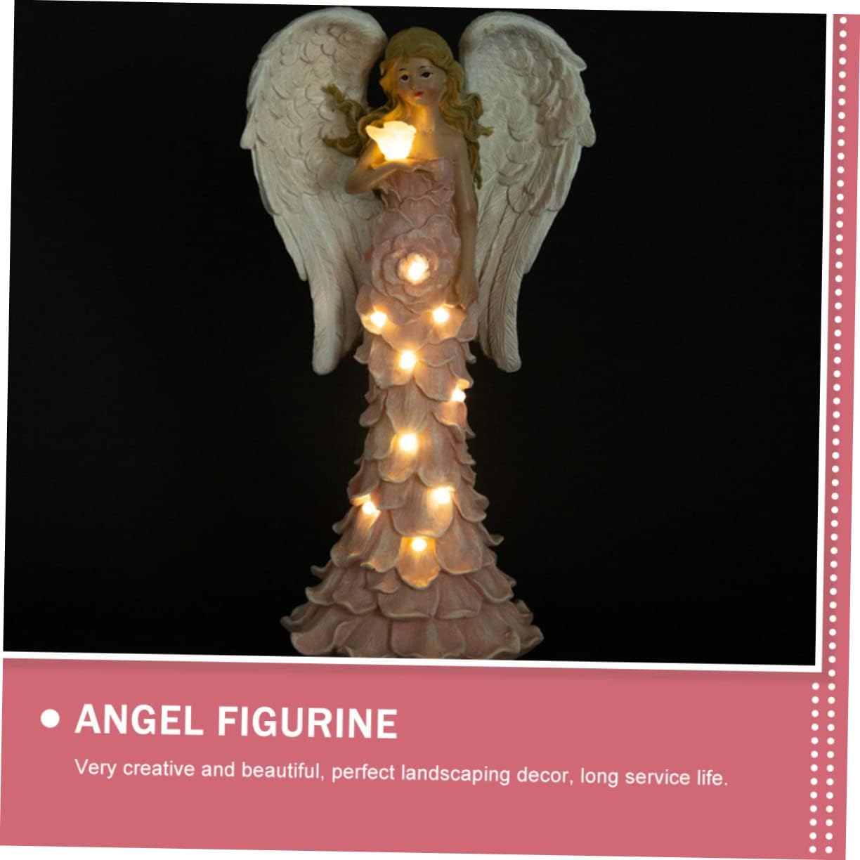 TOYANDONA Solar Angel Statue Outdoor Garden Decor Resin Angel Lamp Solar-Powered Patio Lights