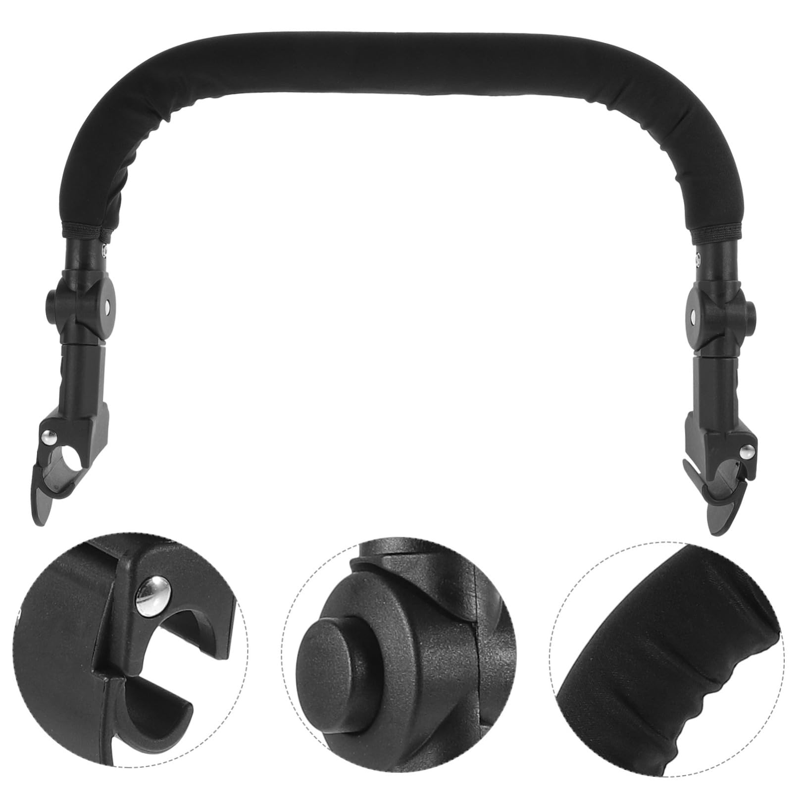 Extensor de Asa para Cochecito de Niño Negro de Plástico y Esponja | Diferentes Tipos de Sillita y Carrito, Instalación Sencilla, Uso Cómodo, Repuesto Práctico Estilo Aleatorio