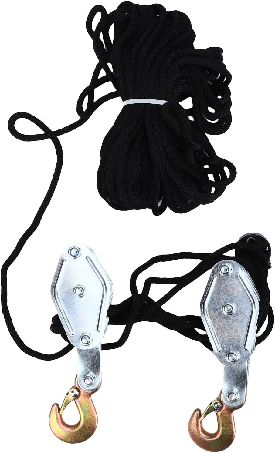 Rope lifting pulley system, 4 wheels, 400 lb breaking strength, suitable for garages/warehouses, roller assembly