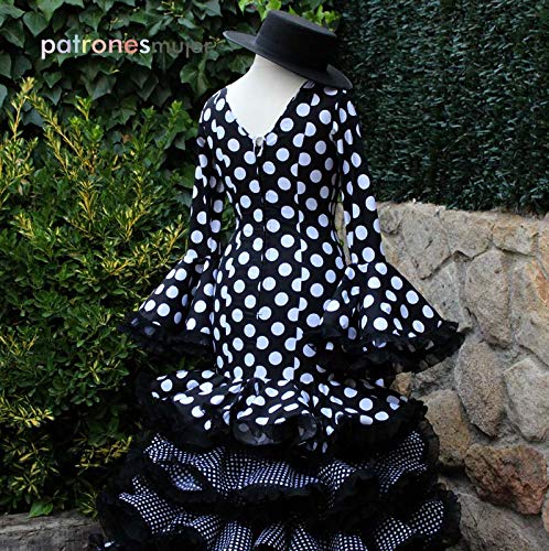 Miniatura 7 de Patrón De Costura Vestido Flamenca Largo Para Hacerlo Tú Misma. Tutorial En Vídeo Para Ayudarte A Realizarlo. Talla 38 A La 52. Patrón Multitalla En Papel.