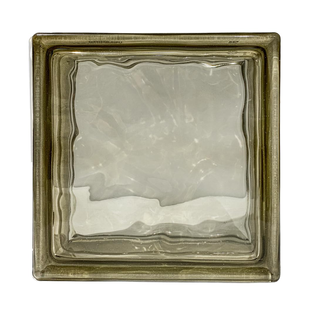 Bloque de vidrio Pavés Smart Ondulado Coloreado en la masa Bronce | Dimensión 190x190x80 mm | Euro/pza. 4,50 |Unidad de venta: una caja de 6 pzas.
