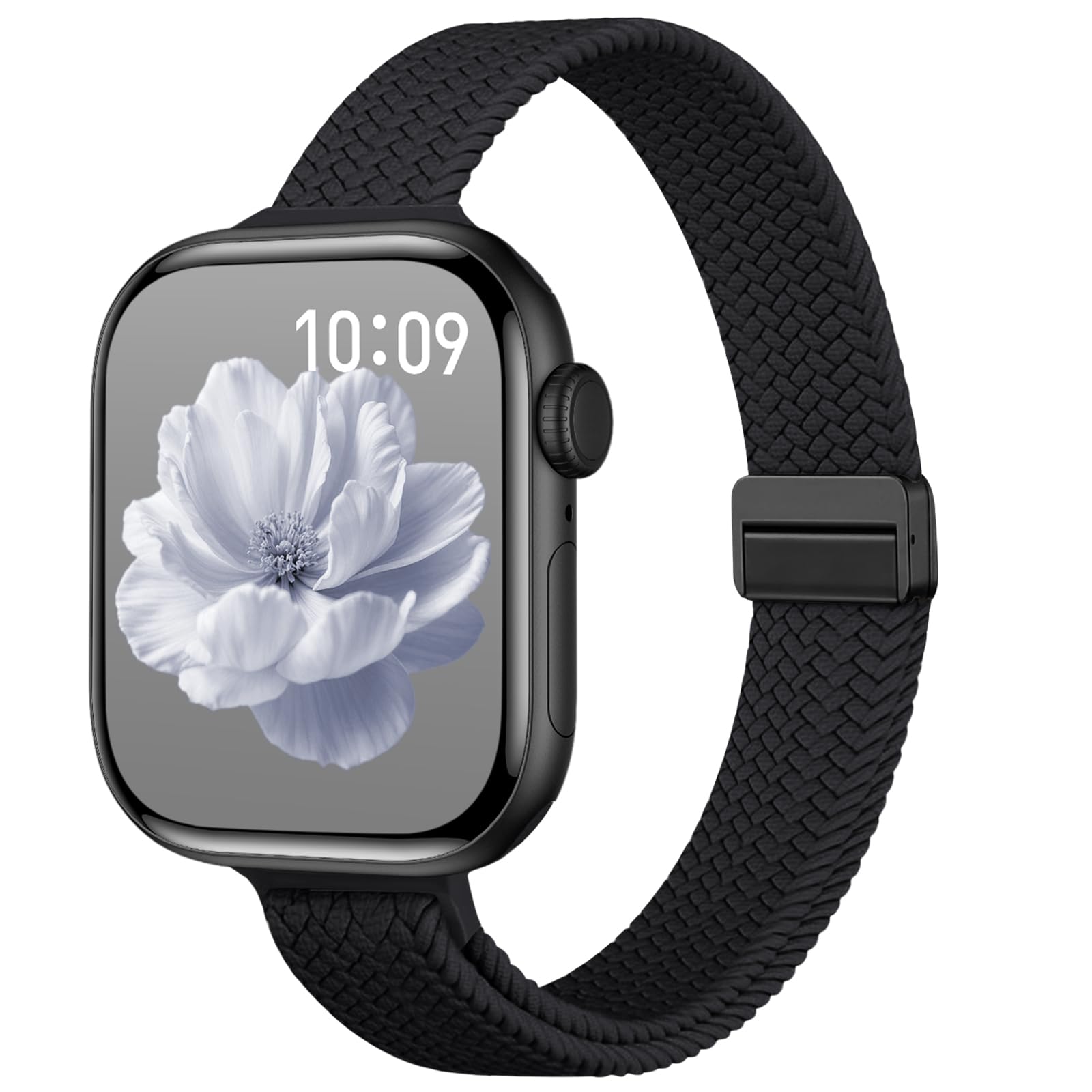 Slim Stretchy Band Compatible with Apple Watch Bands 40mm 41mm 42mm 38mm 44mm 45mm 46mm Women Men, Thin Elastic Nylon Sport Braided Solo Loop Magnetic Strap for iWatch Series 11 10 9 8 7 6 5 4 3 SE 2 — view 16