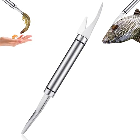 Lot de 2 couteaux de pêche à la ligne de crevettes, 5 en 1 multifonctionnel en