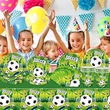 69Pcs Green Football Tableware Set - Soccer Party Decorations, Plastic Table Cloth, Paper Plates, Napkins and Cups for Kids Boys Birthday World Cup Party Decorations - Image 6