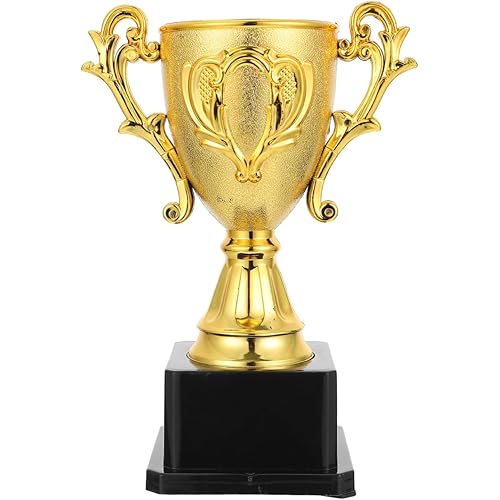 NUOBESTY Awards Trophies, 18cm Gold Trophy Cup Kids Plastic Trophy for Sports, Competitions, Tournaments, Party Favors