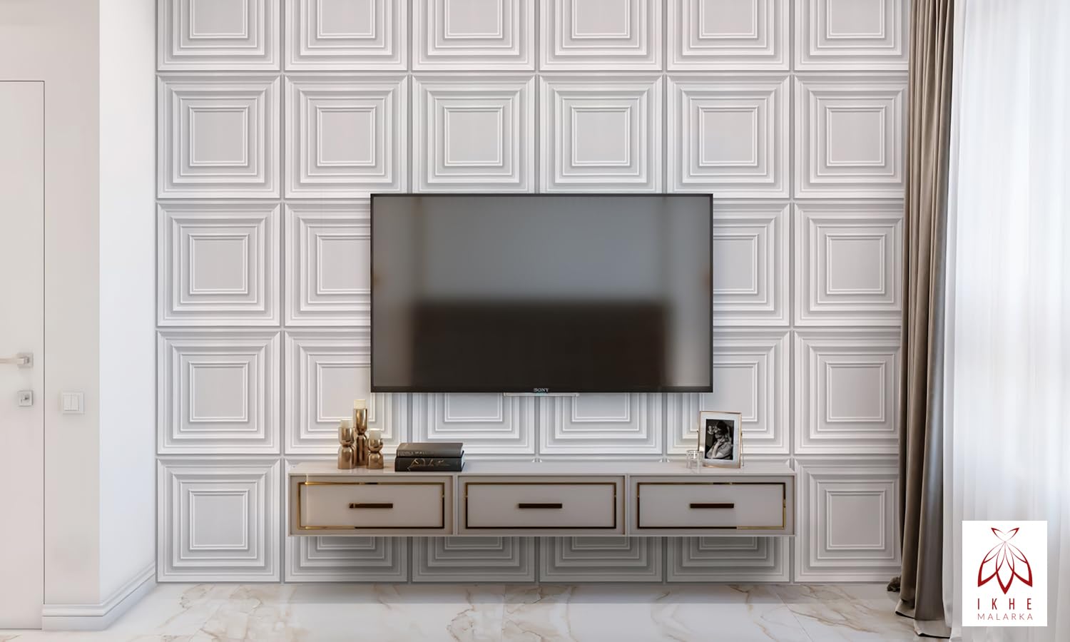 Pannelli 3D murali decorativi in ​​plastica PVC per pareti & per soffitto >50 cm x 50 cm< effetto 3D, impermeabili, duri. Spessore 1mm