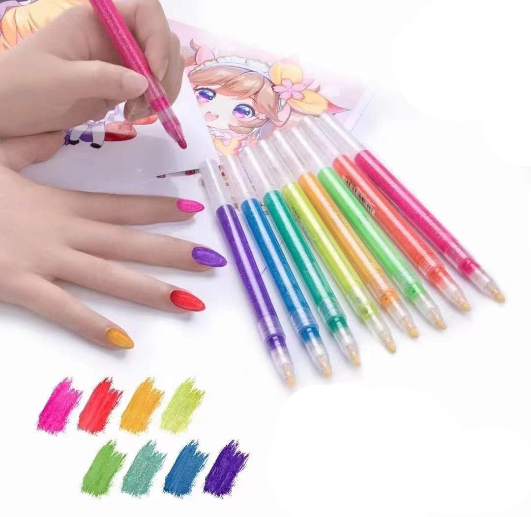 Virtual World 8 Pcs Set Nail Art Painted Pen Drawing Nail Point Pen DIY Nail Art Sketch