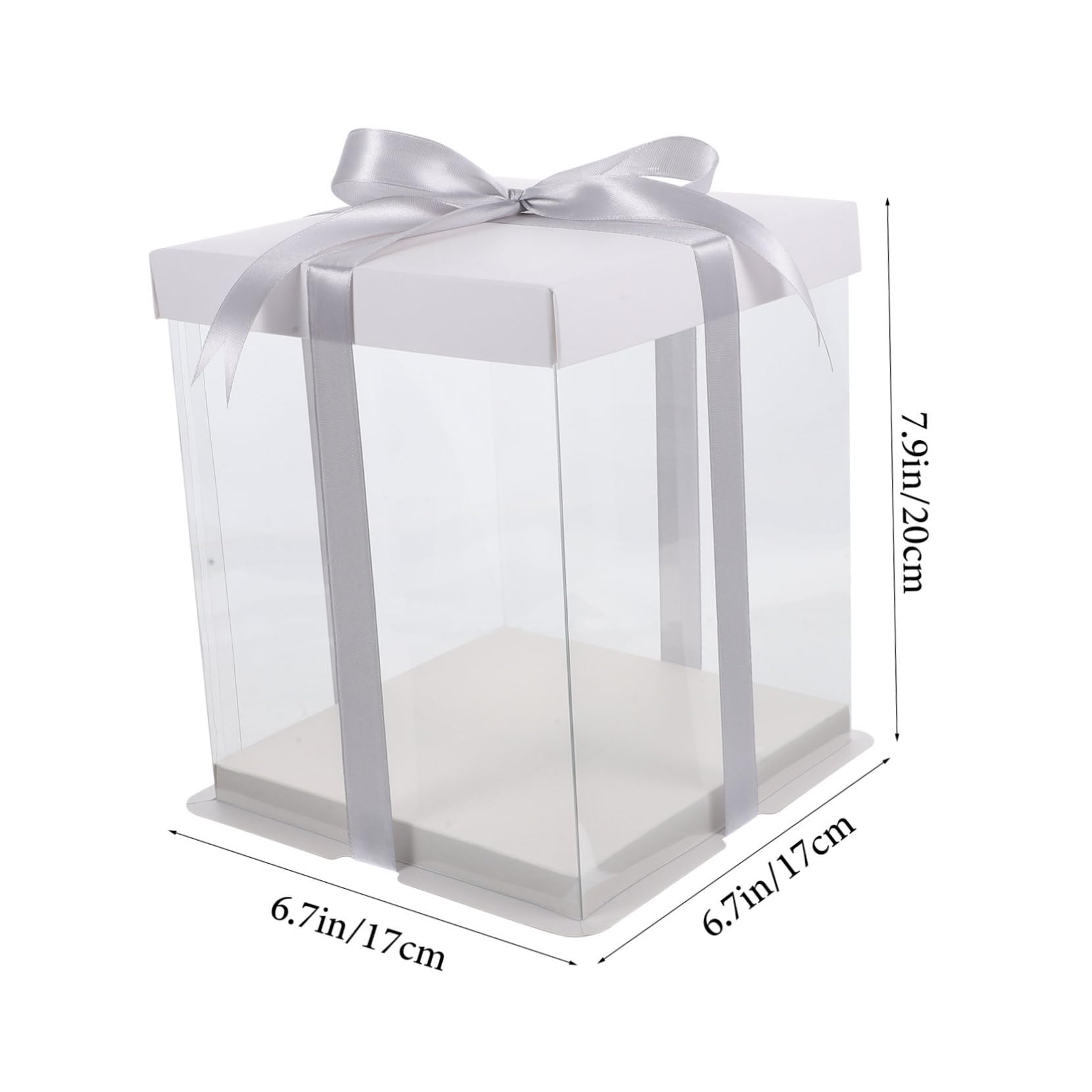 MUCKLILY 5pcs Clear Cake Carrier Box for Birthday Parties Lightweight Transparent Cake Packing Containers Lid for Outdoor Use and Showcasing Desserts