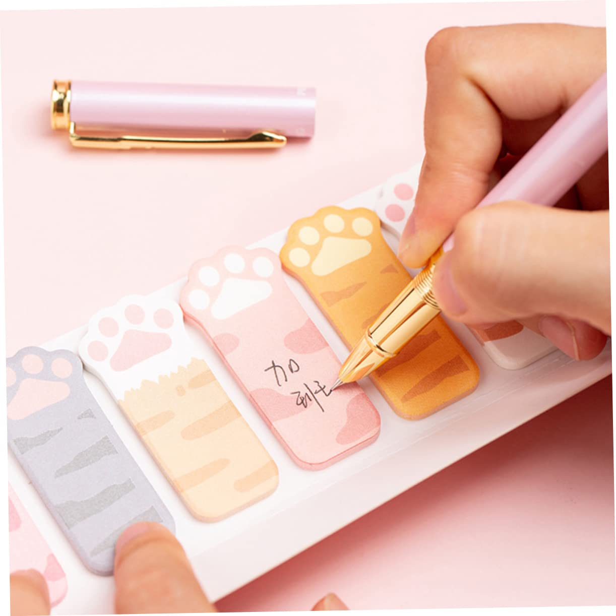 Lurrose 12stücke Katzenpfoten Haftnotizen Selbstklebende Memo Pads Dekorative Notizzettel Für Büro Und Studium Praktische Lesezeichen Und Erinnerungen