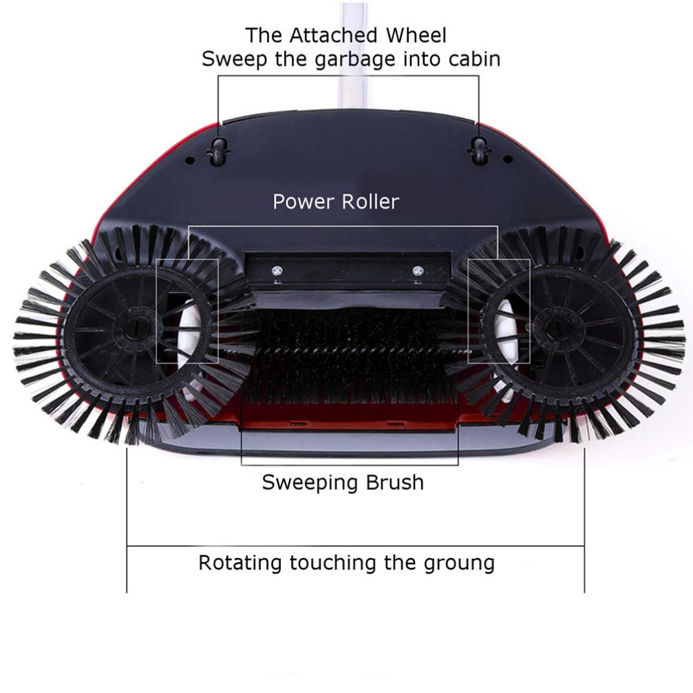 NOLITOY Hand Push Floor Sweeper Broom Carpet Sweeper Floor Cleaning Mop, 360° Rotating Cleaning Sweeper for Home Office Carpet Cleaning