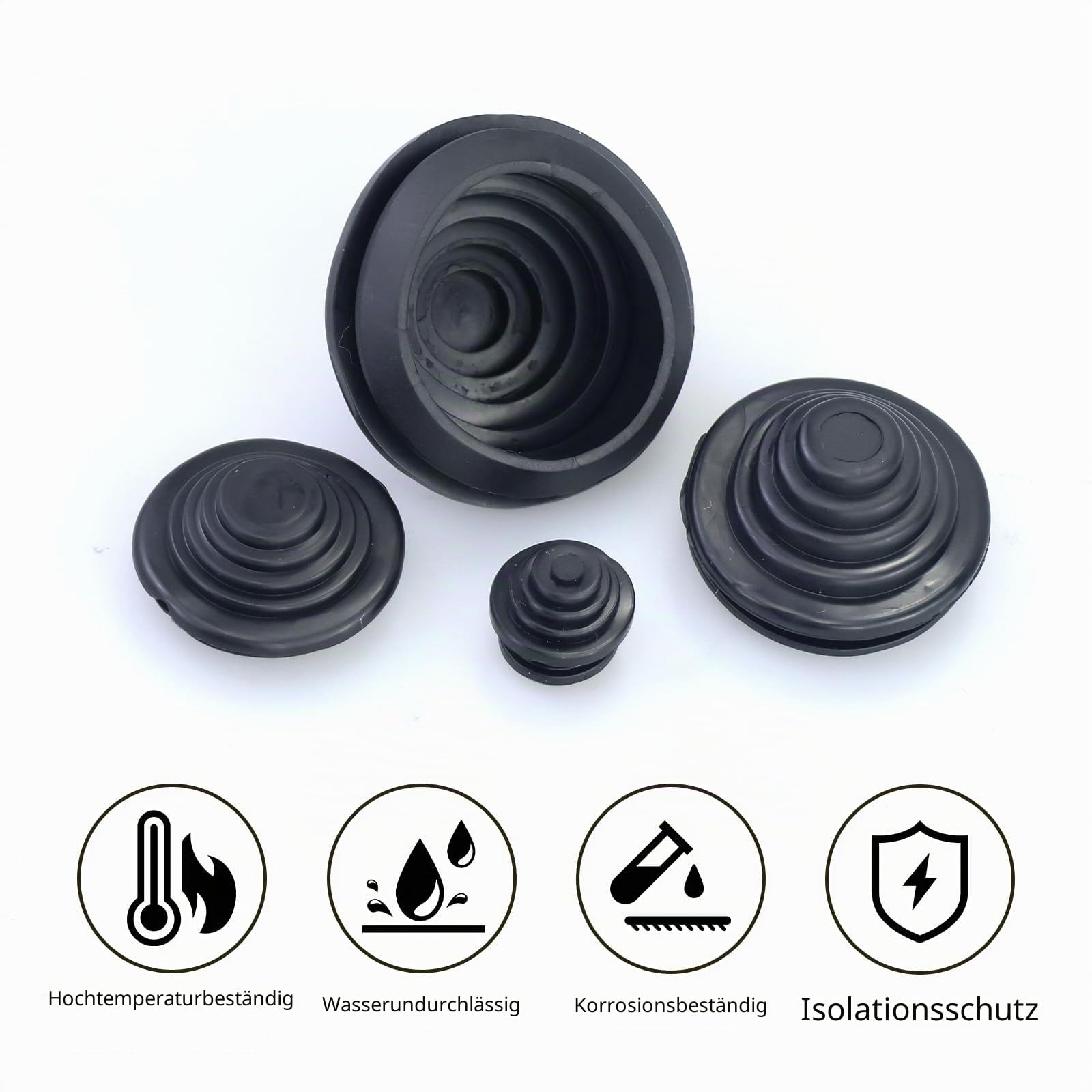 66 StüCk Gummi KabeldurchfüHrung,Flexibles Gummi Tower Kabeldichtungen,Wasserdicht KabeltüLlen,KabeldurchfüHrung Dichtungsschutz Ring Loch 10/20/ 25/30 mm,Zum Schutz Von DräHten, Kabelverbindern