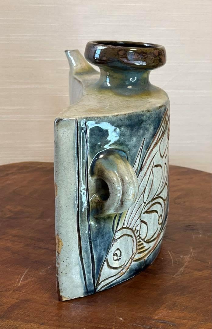 楽山焼 カニ細工酒器7点セット 東Y7-0507⭐︎2Fトニオ 楽山焼 カニ細工