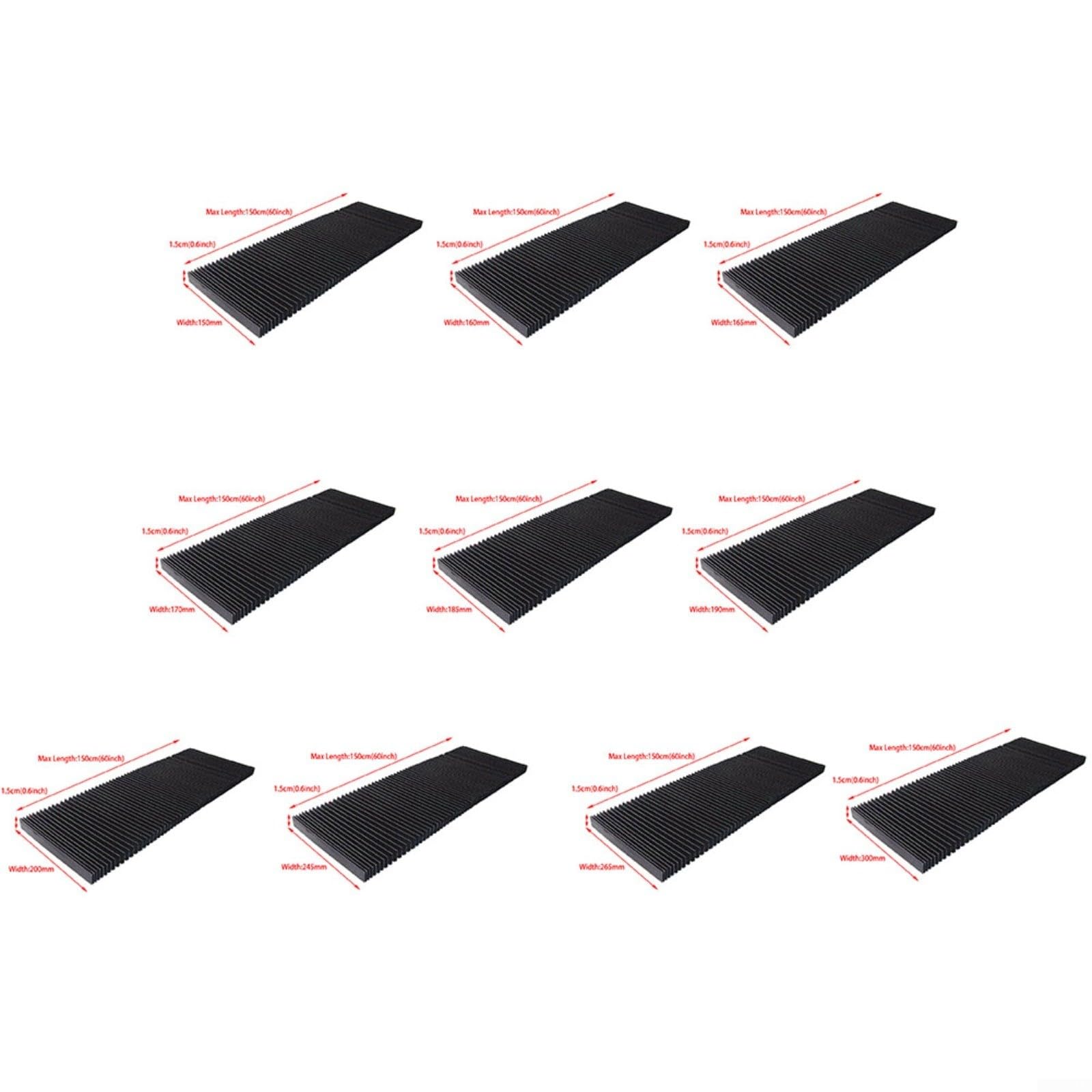 Protection Anti-Poussière Accordéon Pour CNC - Flexible, Résistant à L'Huile, Taille 200mm