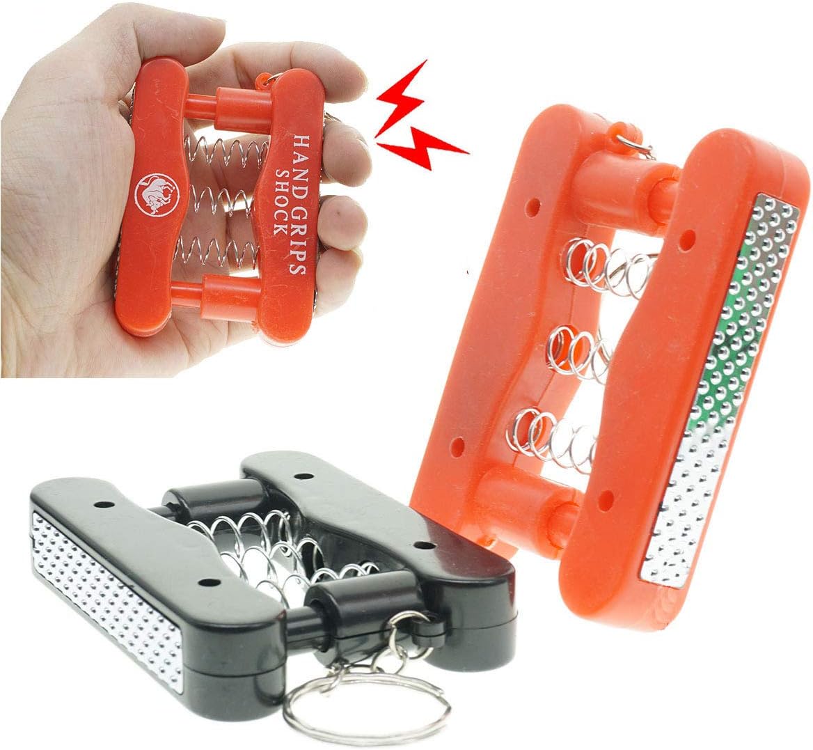 Cooplay 2X Shocking Fake Grip Strength Device Model Keychain Prank Toy Joke Funny Gadget Electric Shock Tricky Gag Veigar April Fools Day for Halloween Christmas Party