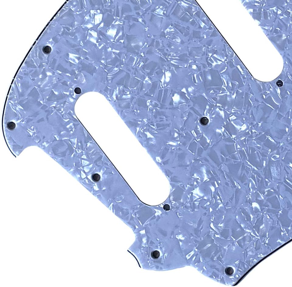 Guitar Parts For Fender OffSet Series Mustang Guitar Pickguard (4 Ply White Pearl)
