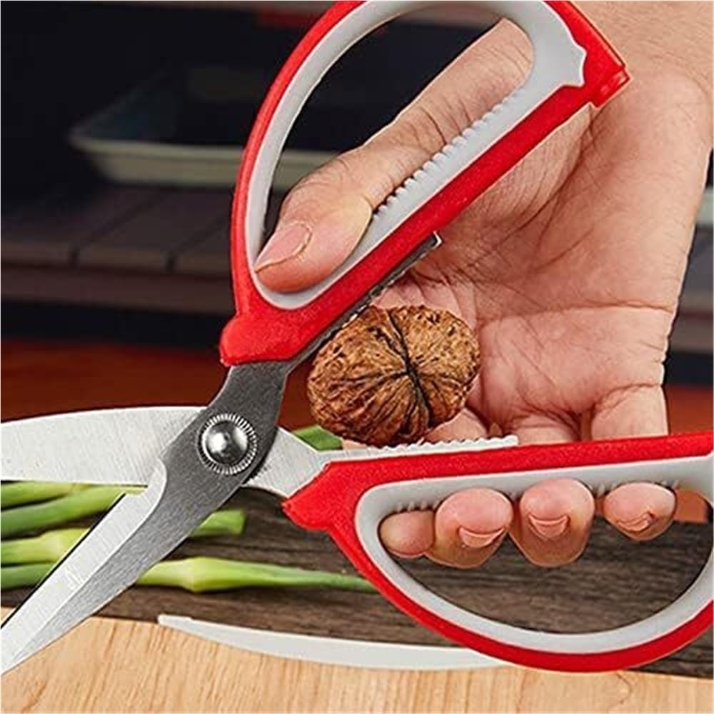 Salad Shears, Powerful Household, Suitable For Kitchens And Tailors Cutting Fabric, Multi-functional Stainless Steel Utility