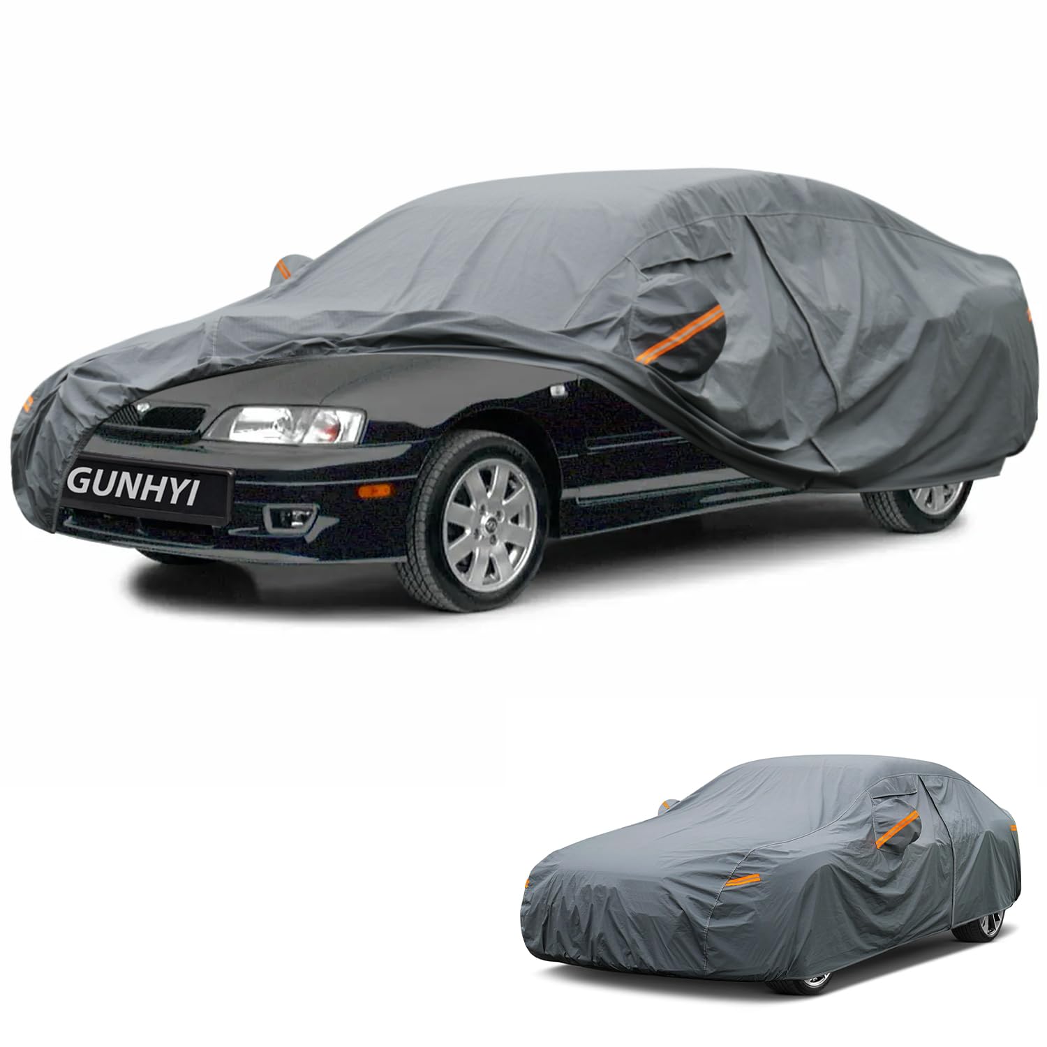 GUNHYI Premium Car Cover Custom Fit Infiniti G-Series G20(1991-2002), 16 Layers Heavy Duty Car Cover Waterproof All Weather with Zipper Door for Sun Rain Snow Dust Uv Protection