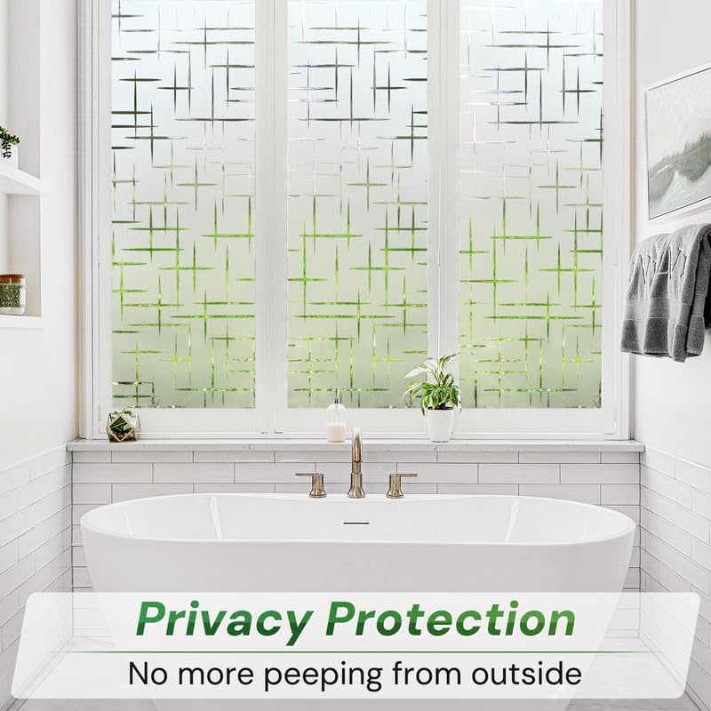 Image of WOO Home Frosted Glass Window Film & Stickers (24 X 96 INCH) Privacy Window Cover for Home & Office - Easy Apply, UV Protection, Removable Decorative Film (Multi Color Design Film | 2 X 8 SQFT)