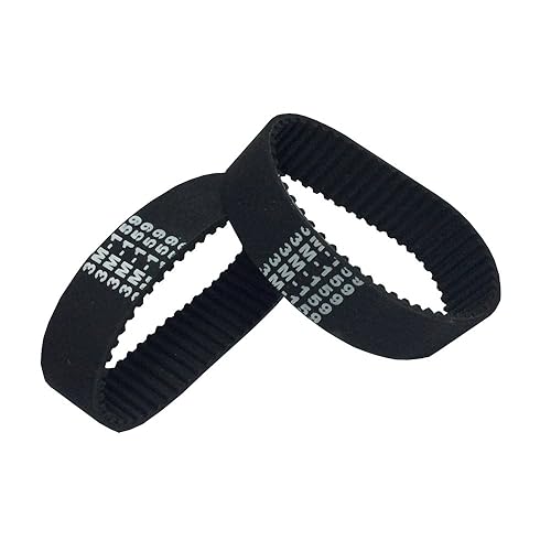 Miniatura 3 de Paquete de 2 correas de goma redondas HTD 3M de 6.260 in de longitud, 53 dientes de 0.591 in de ancho, correas de transmisión industriales de bucle