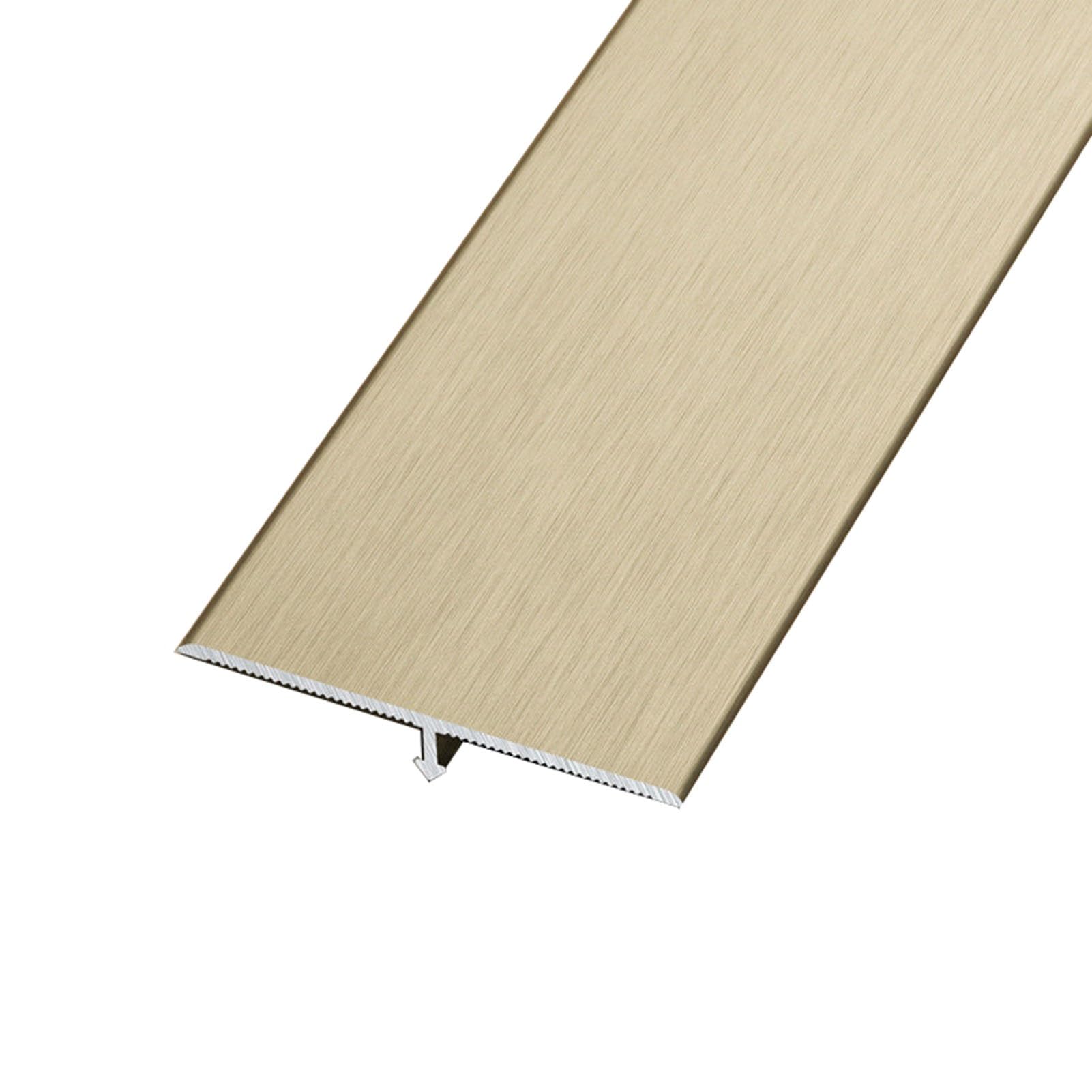 Metal Floor Transition Strip for Doorways, T Molding Laminate Tile Floor Flat Divider Strip Edging Trim, 3 PCS Waterproof Threshold Gap Cover(Antique Bronze)