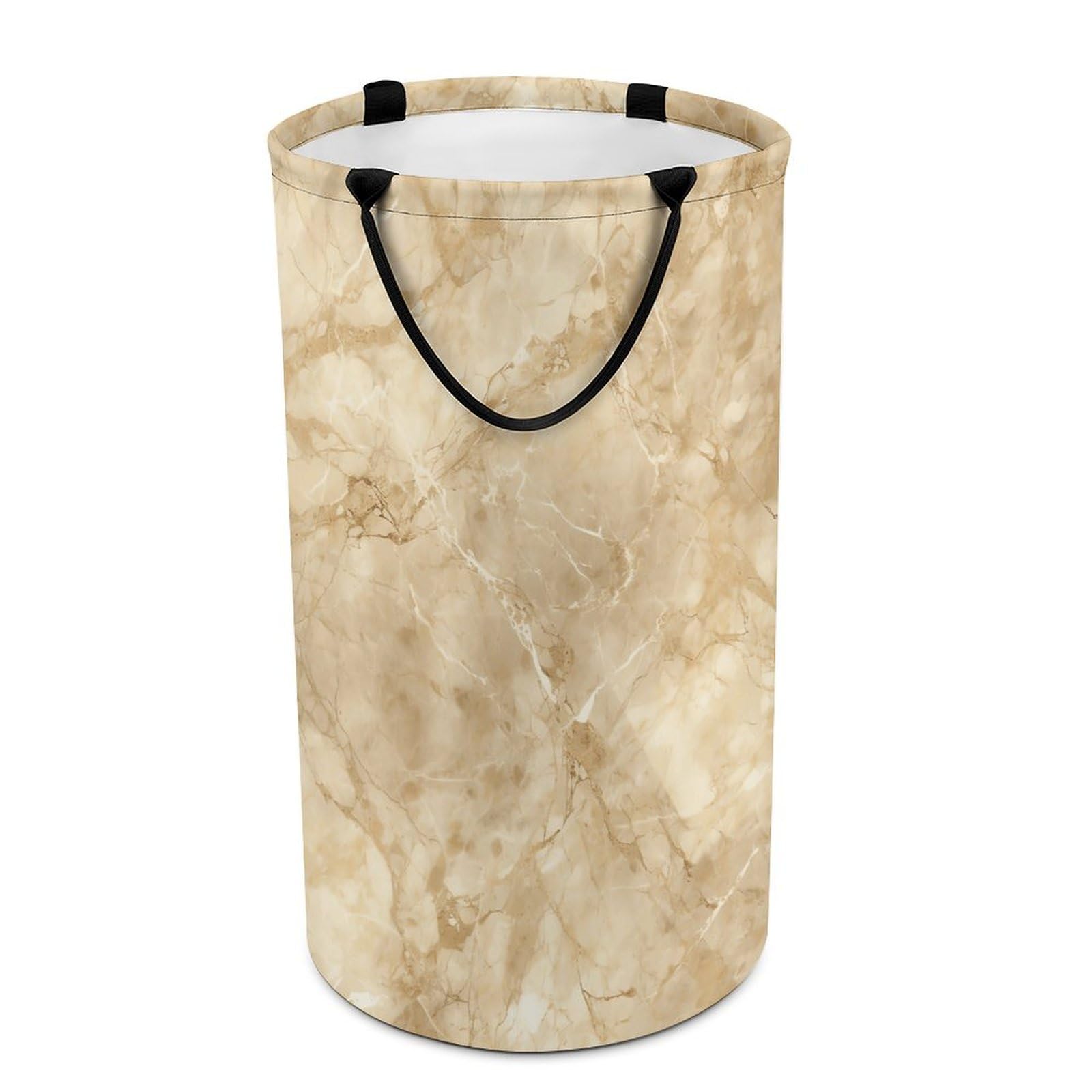 Panier à linge sale motif marbre beige clair sac de rangement pour vêtements