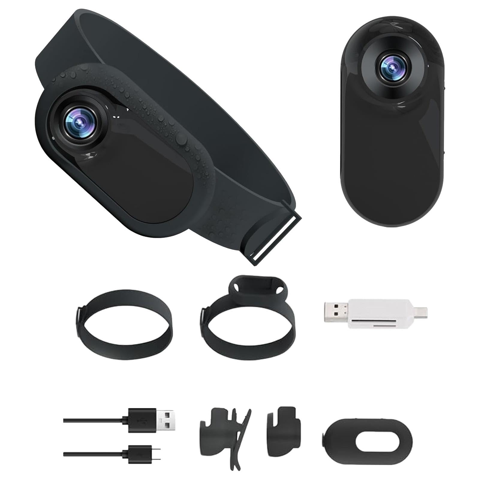 Collar de cámara para Gatos 1/2 Pieza - Cámara de Collar para Mascotas 1080p, Mini cámara Corporal | Collar de grabación de vídeo Cámara Collar Cámara, Carro Cámara de Seguridad Collar de