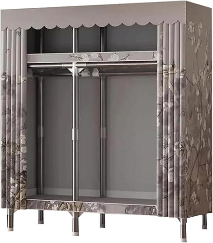 Armarios grandes Armario portátil Armario con marco de acero para dormitorio con cubierta de tela gruesa Armario fácil de montar Armario ahorro de