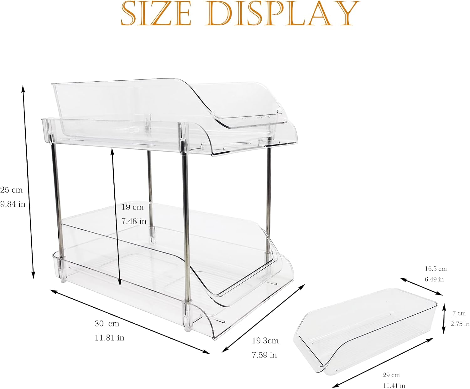 2 Tiered CD Holder Stand Plastic CD Storage Box, DVD Display Rack Organizer Clear CD Cases Record Storage Stand Cassette Tapes Shelf for Media Video Games Countertop Storage Transparent