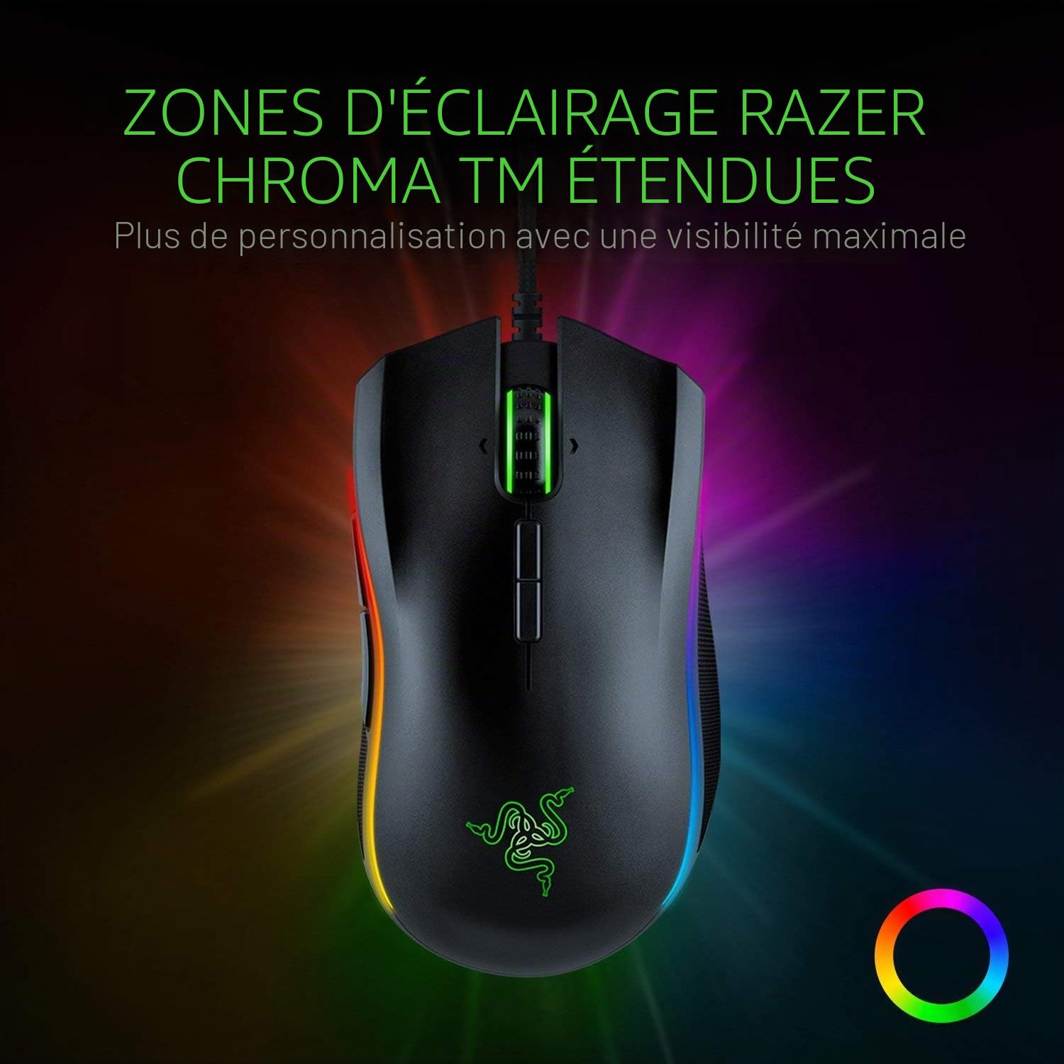 Razer Mamba Elite - Souris Filaire (avec 9 Boutons Mécaniques Programmables, Capteur Optique avec Illumination Chromatique RGB et 16.000 DPI)