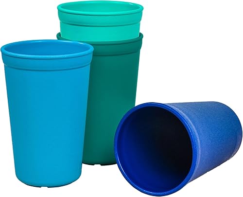 Re-Play Vasos abiertos para niños pequeños, 10 onzas, reutilizables y apilables, aptos para lavavajillas y microondas, fabricados en Estados Unidos,